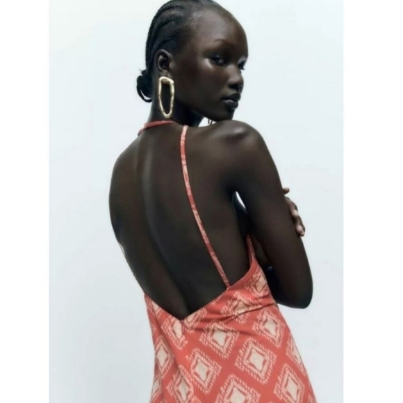 ZARA LONG PRINT JUMPSUIT TERRACOTTA - Size L - Picture 5 of 6